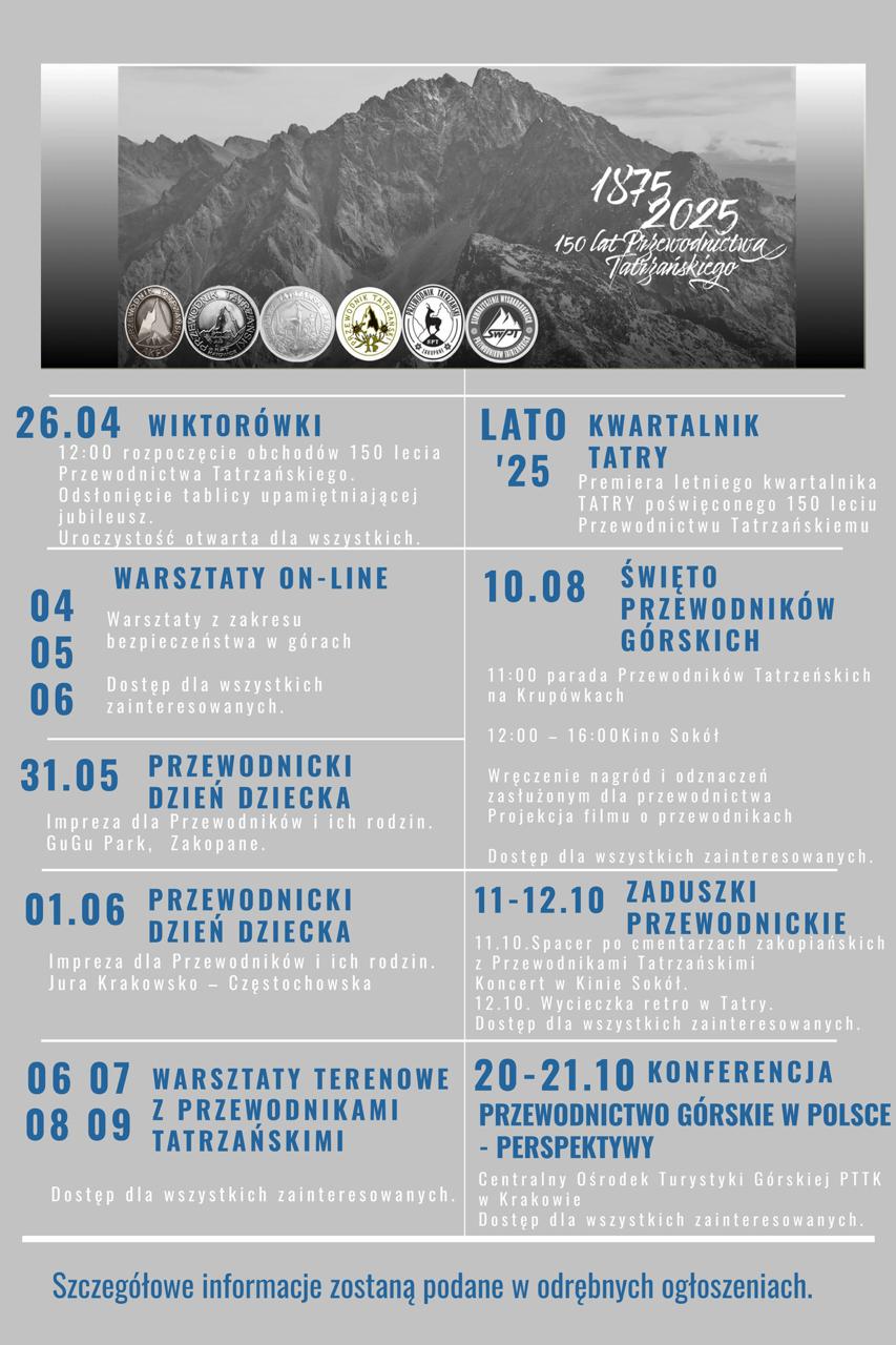 Obchody 150-lat przewodnictwa tatrzańskiego – współorganizacja z Centrum Przewodnictwa Tatrzańskiego